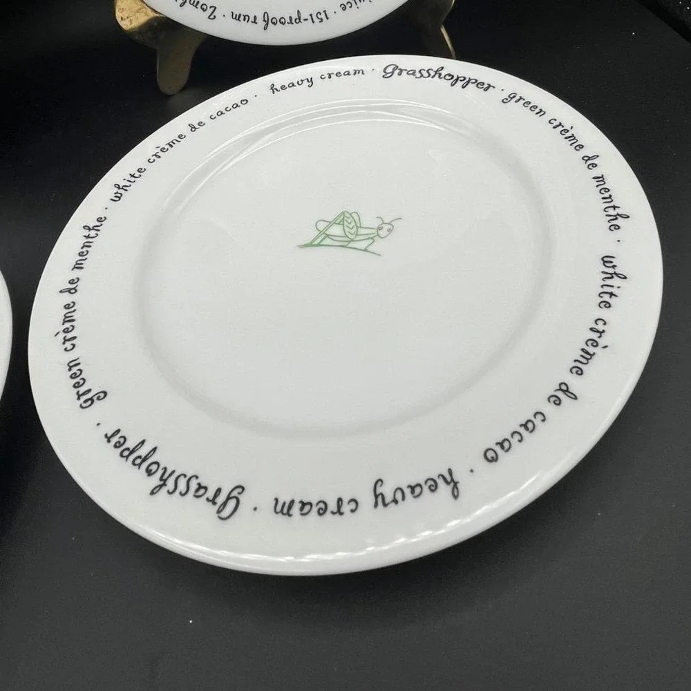 Vintage Y2K Set Of 4 Bar Lingo/Recipe Salad Dessert Snack Plates by Pottery Barn